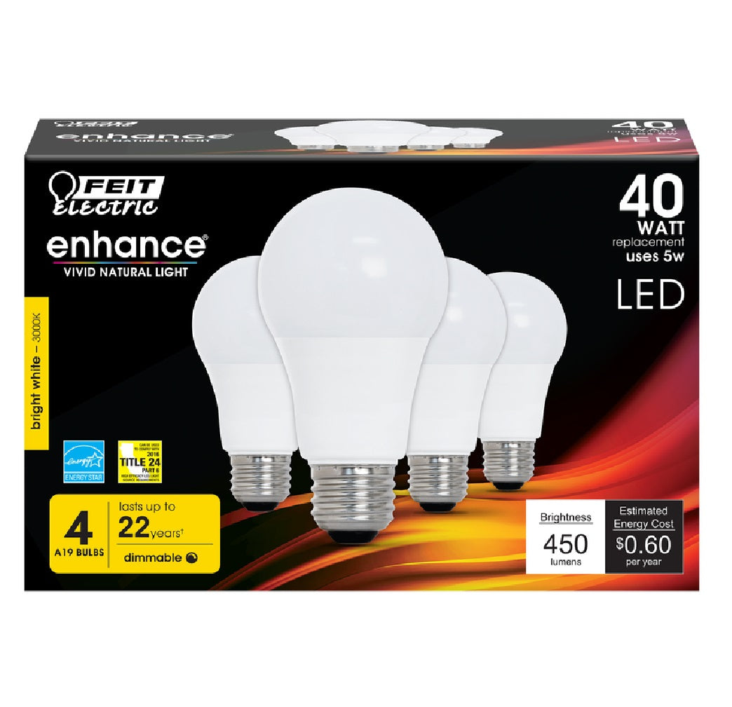 Feit Electric OM40DM/930CA/4 Enhance Dimmable LED Bulb, 5 W
