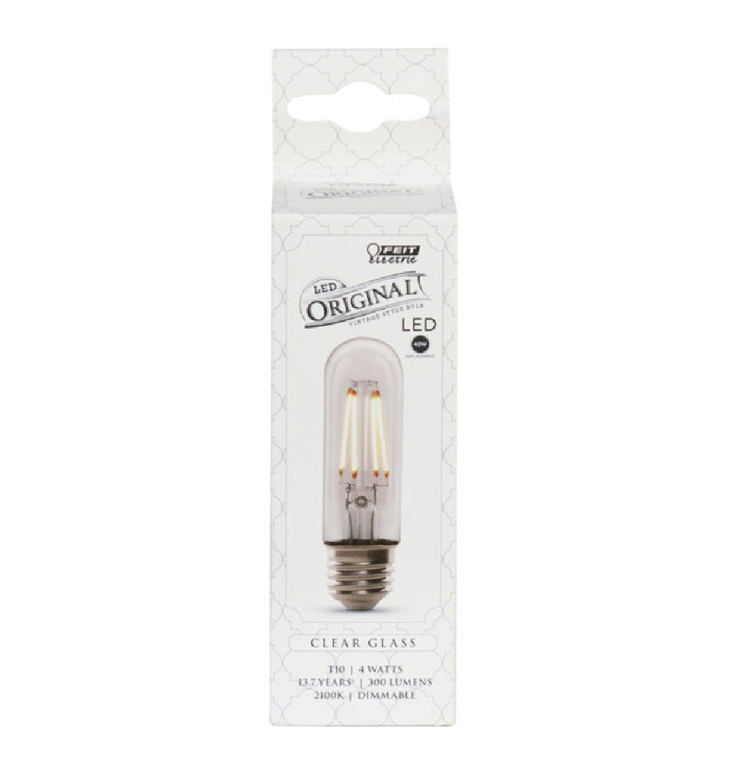Feit Electric T10/CL/VG/LED Original Vintage Dimmable LED Bulb, 4 W