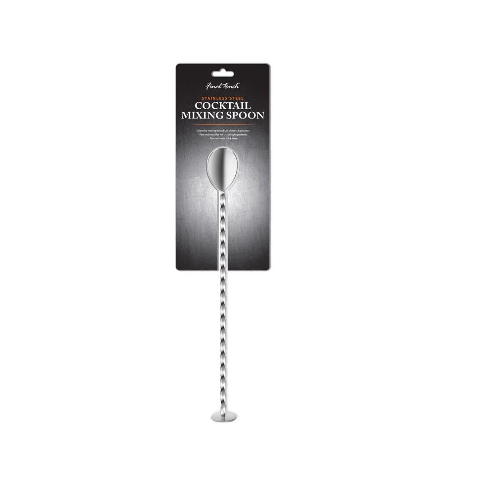 Final Touch FTA7010 Cocktail Mixing Spoon, Silver, Stainless Steel