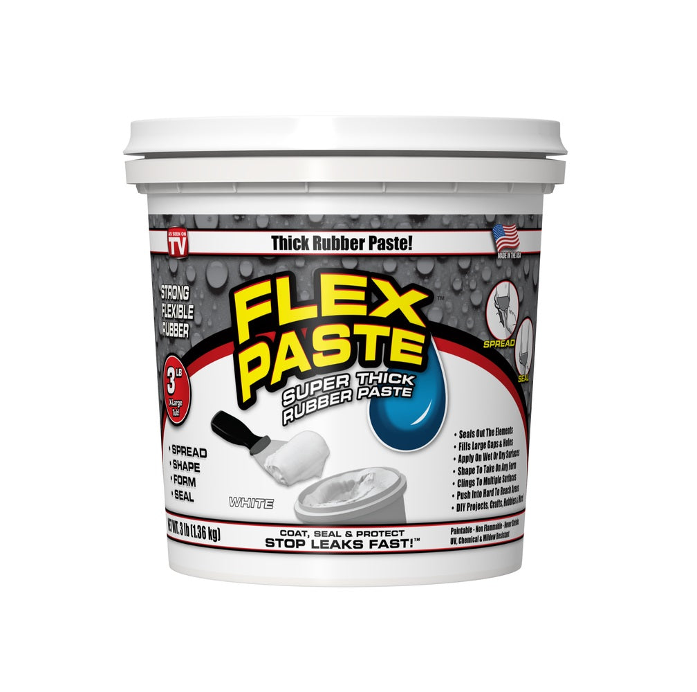 Flex Paste PFSWHTR32 Super Thick Rubber Paste, White, 3 Lb