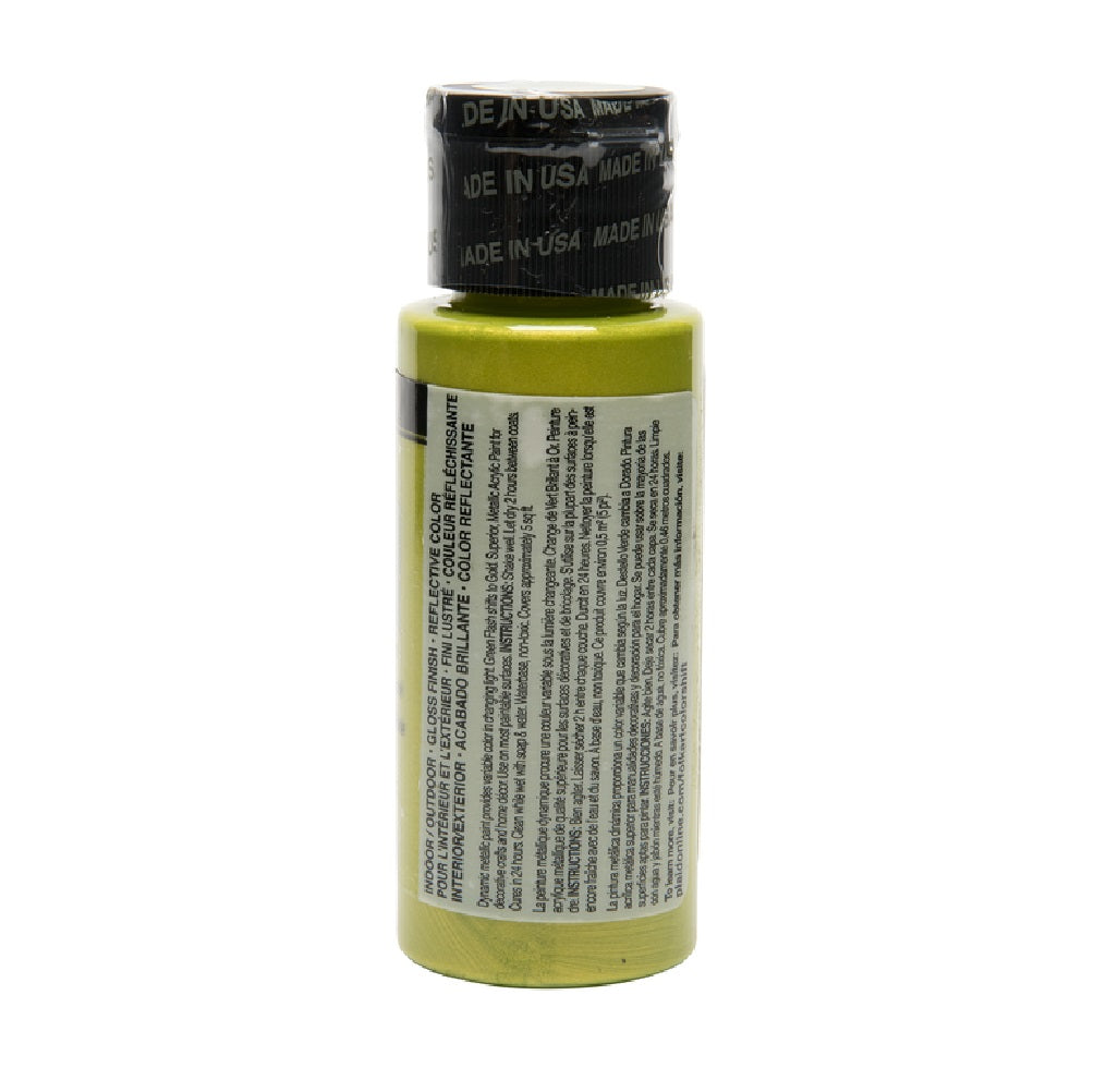 Folkart 5129 Color Shift Metallic Acrylic Hobby Paint, Green Flash, 2 Oz
