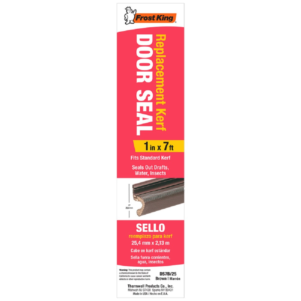 Frost King DS7B/25  Door Seal, Bronze, 7 feet x 1 inch