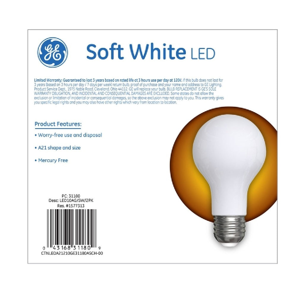 GE 31180 A21 LED A-Line Bulb, Soft White, 10 Watts, 1060 Lumens