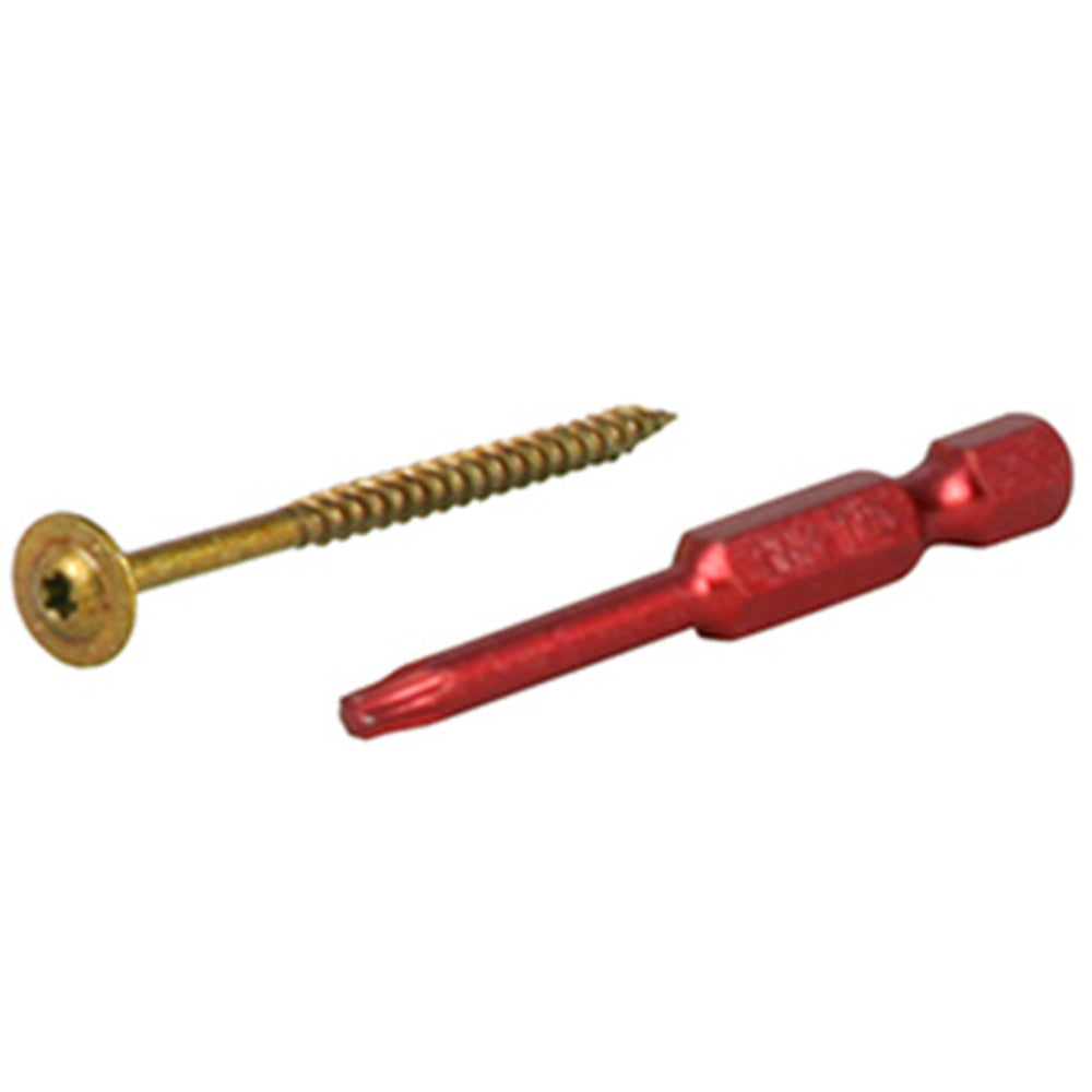 GRK Fasteners 96077 Low Profile Cabinet Screws, Yellow Zinc, #8X2"