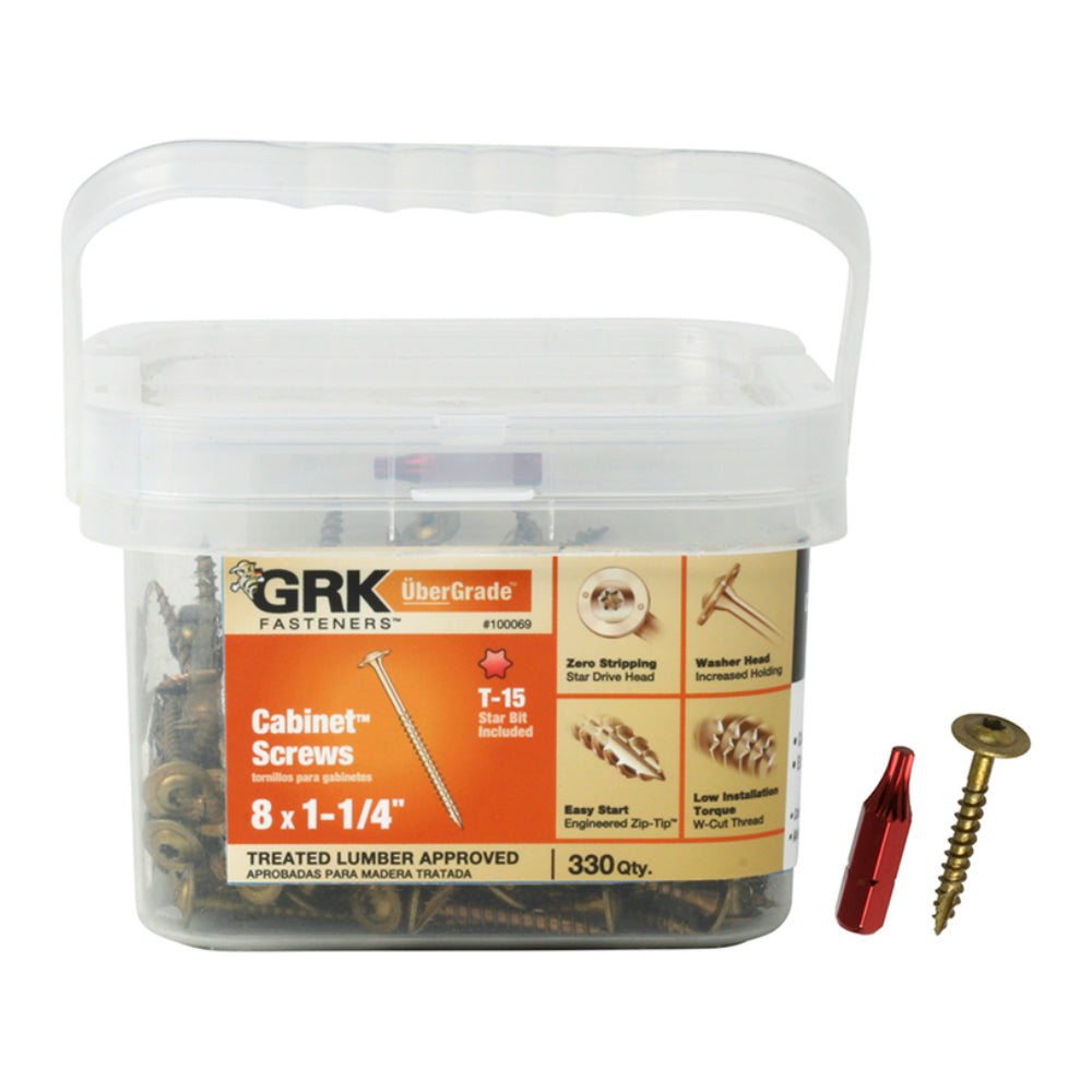 GRK Fasteners 100069 UberGrade Star Cabinet Screws, #8 x 1-1/4 in