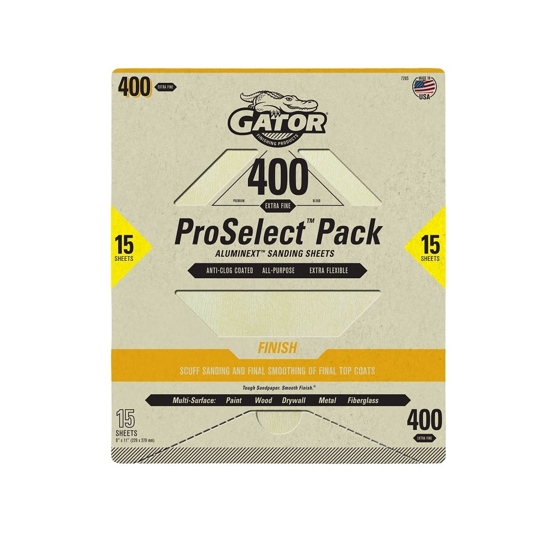 Gator 7285 Sanding Sheet, Aluminum Oxide, 400 Grit
