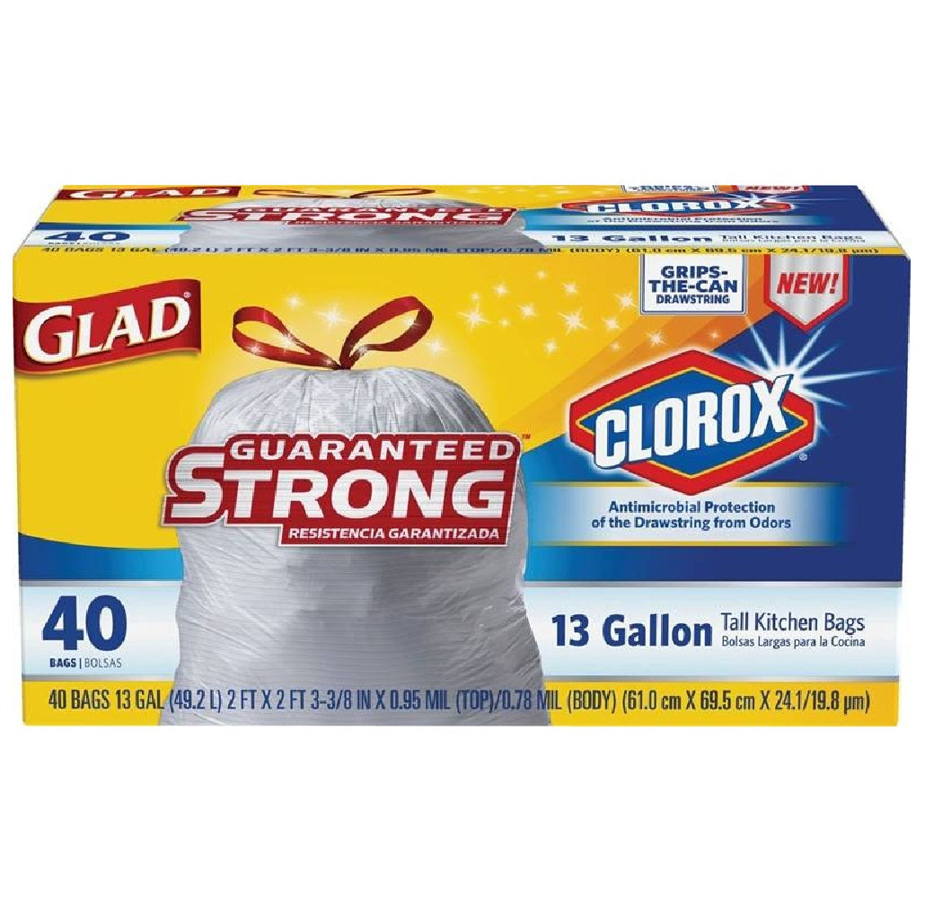 Glad 78767 Trash Bag, Plastic, 13 Gallon