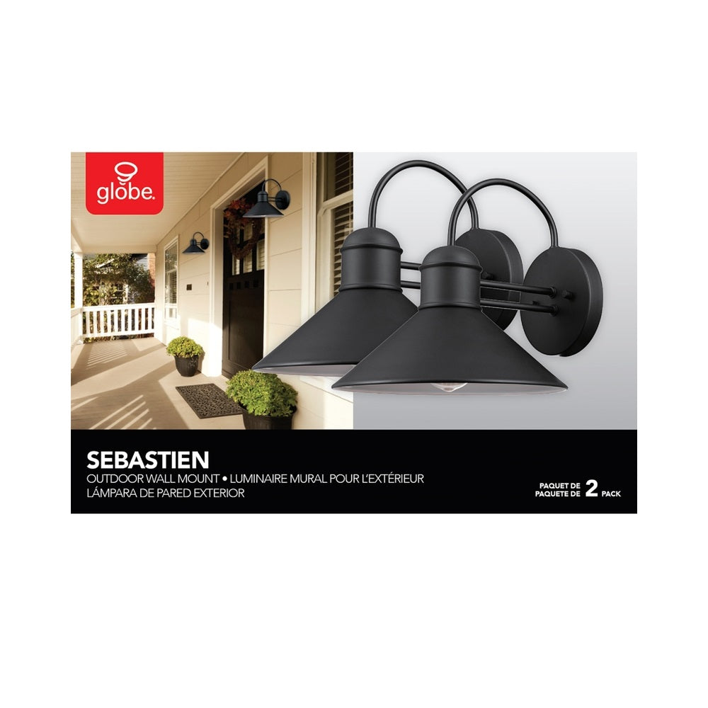 Globe Electric 44165 Sebastien Wall Sconce, Black