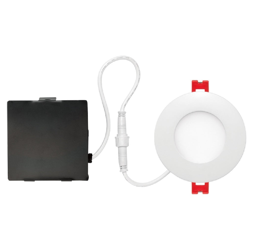 Globe 91205 LED Recessed Slim/Round Lighting Kit, Frost, White, 3" W