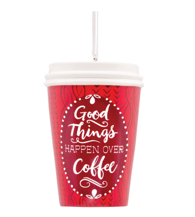 Hallmark 1HAJ1172 Friendship Coffee Christmas Ornament, Multicolored