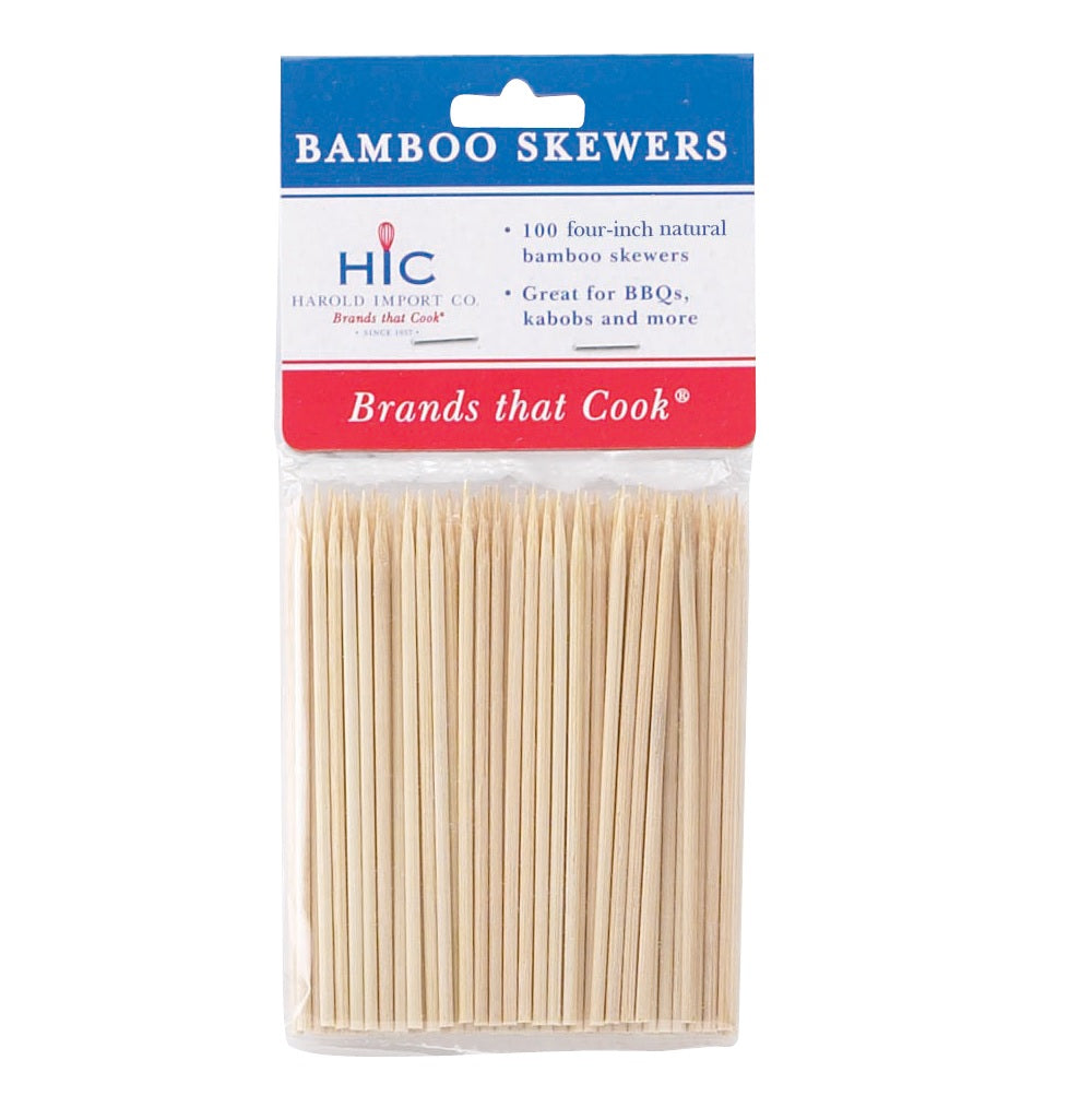Harold Import 4418 Bamboo Skewers, 4"