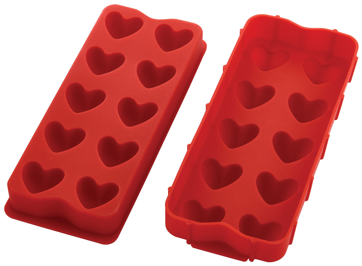 Harold Import 43792 Heart Ice Cube Tray, Silicone