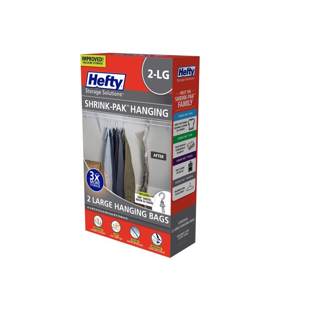 Hefty HFTPDQ70834633 Shrink-Pak Vacuum Cube Storage Bags, Plastic