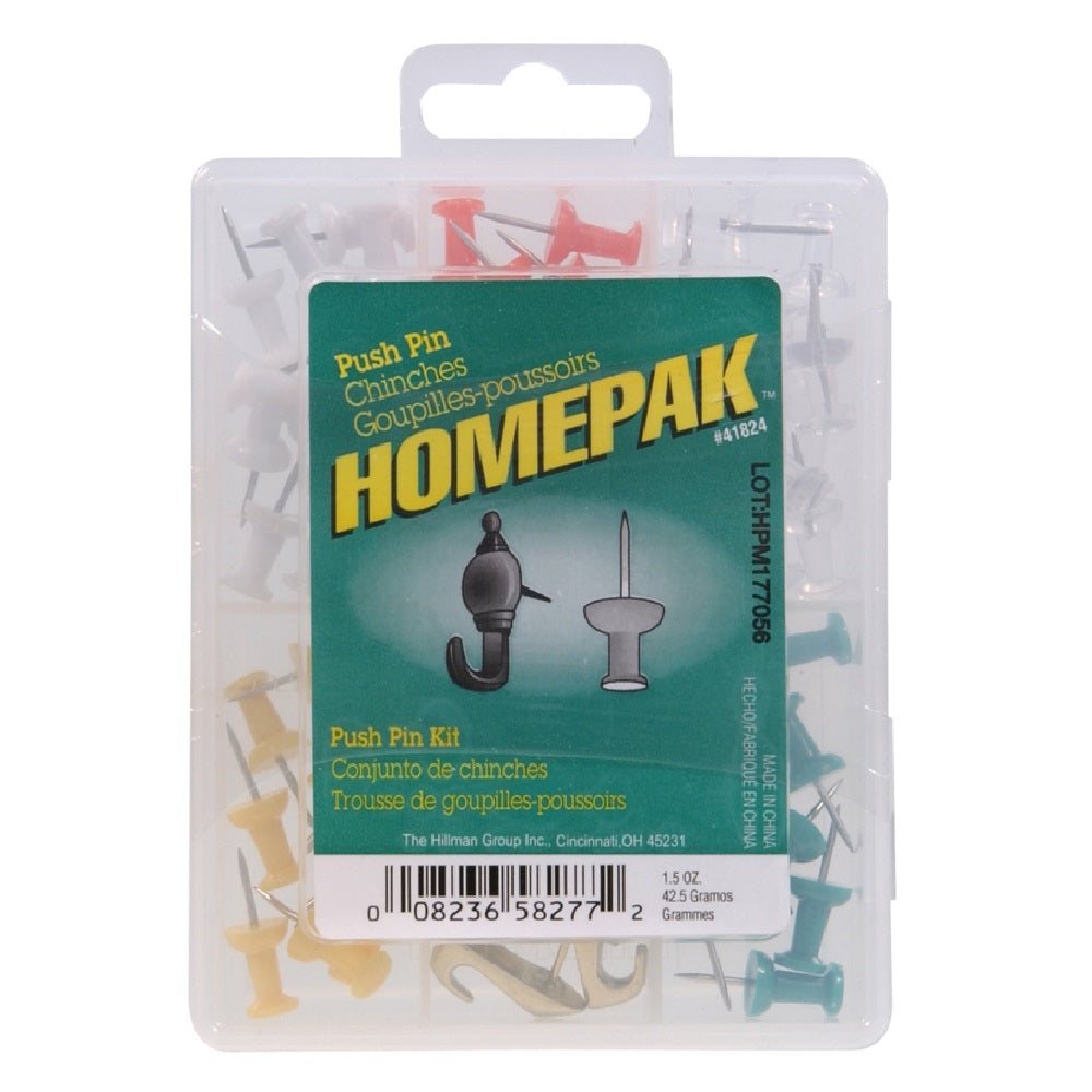 Homepak 41824 Push Pins, Assorted