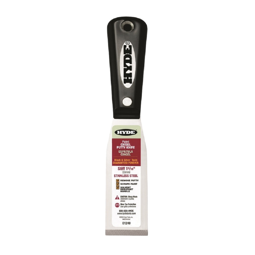 Hyde 01240 Stiff Putty Knife, Stainless Steel