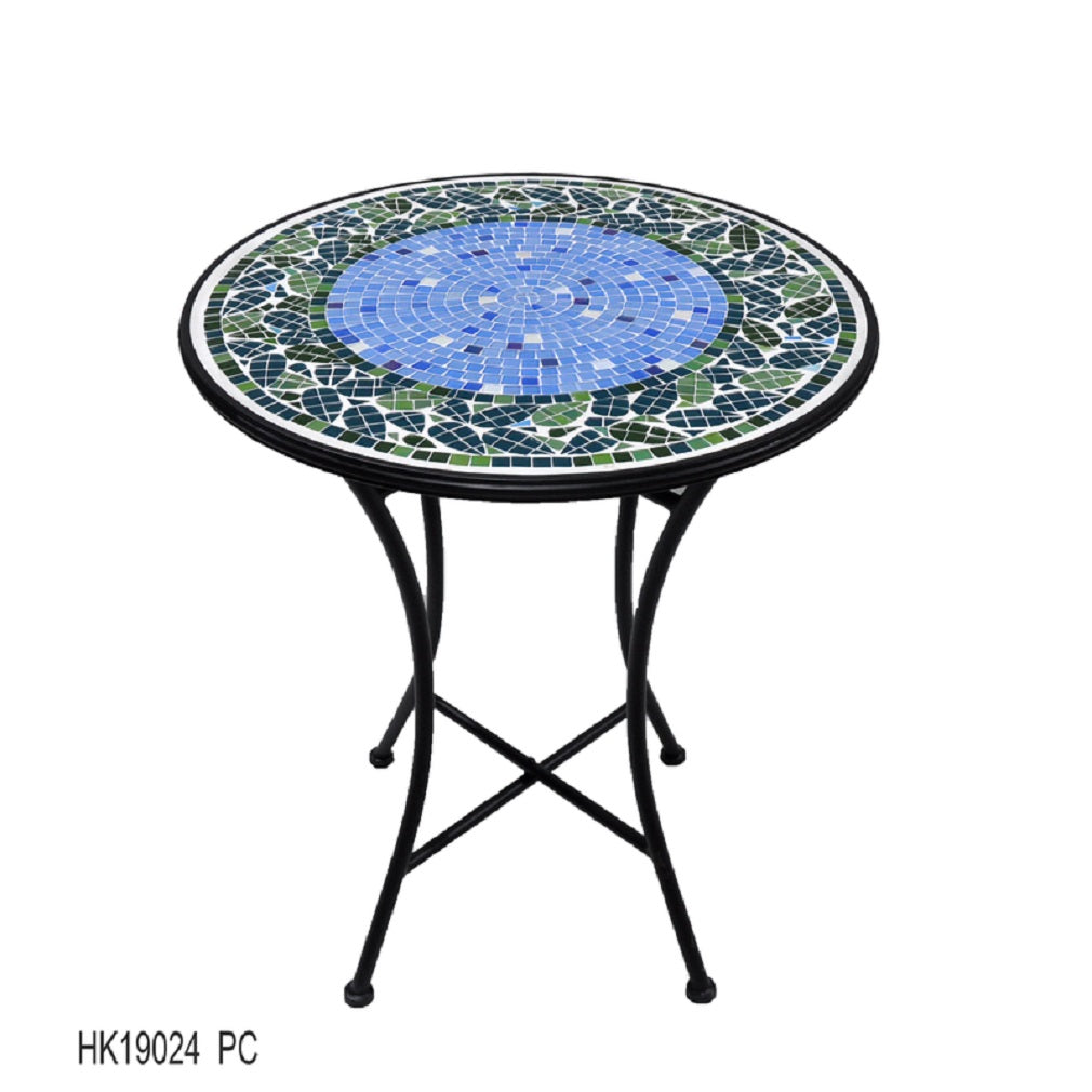 Infinity HK19024 Mosaic Round Bistro Set, Iron, Black
