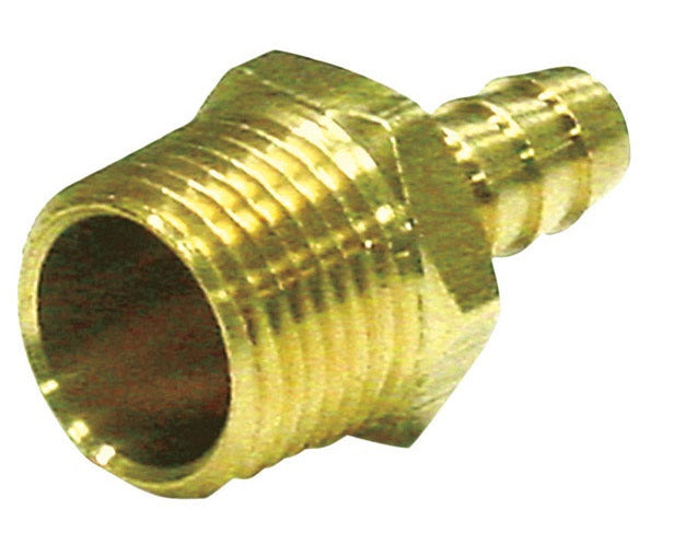 JMF 4504346 Brass Hose Barb, Yellow Brass, 150 Psi, 3/4" x 3/8"