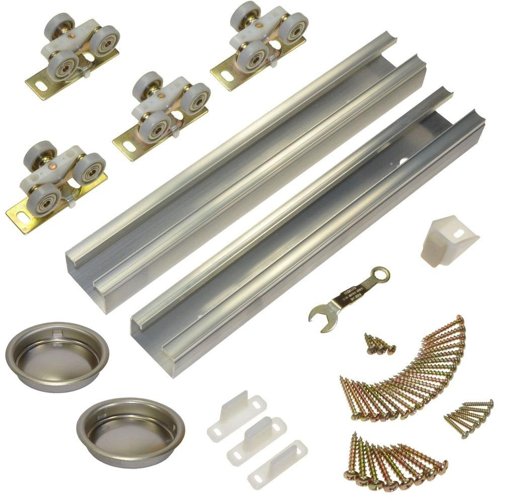 Johnson Hardware 100722DR By-Pass Door Hardware Set, Aluminum