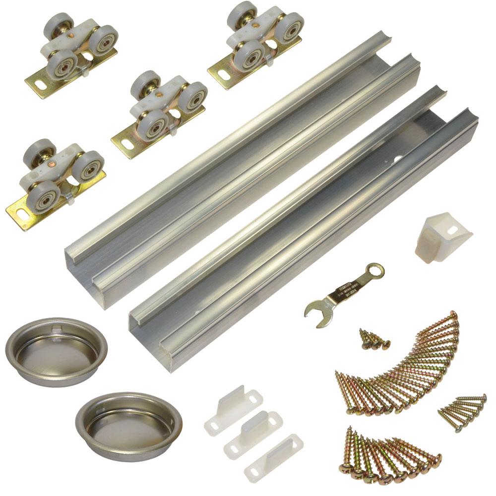 Johnson Hardware 100602DR Track and Hardware Set for 2-Door Bypass Doors, 60"