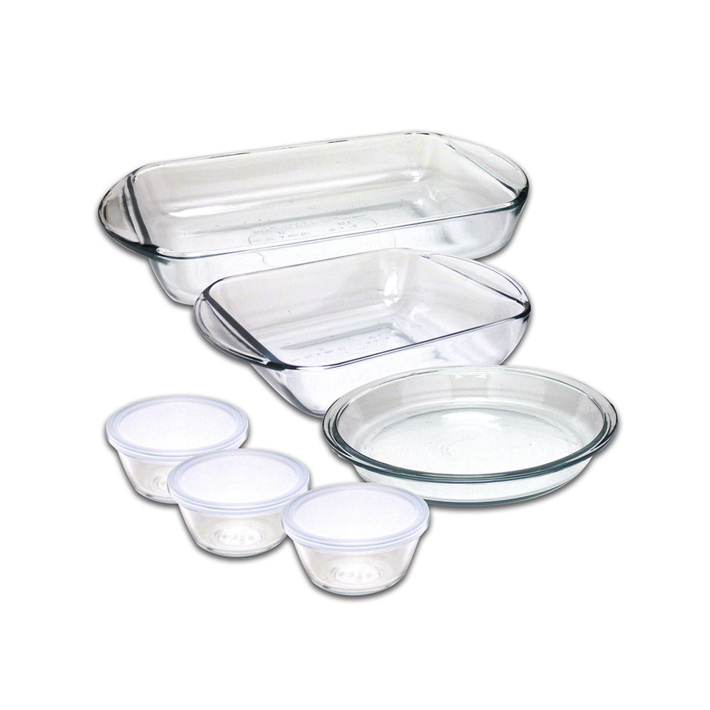 Kitchen Classics 195-94976LIB Ovenware Collection Bake Set, Clear