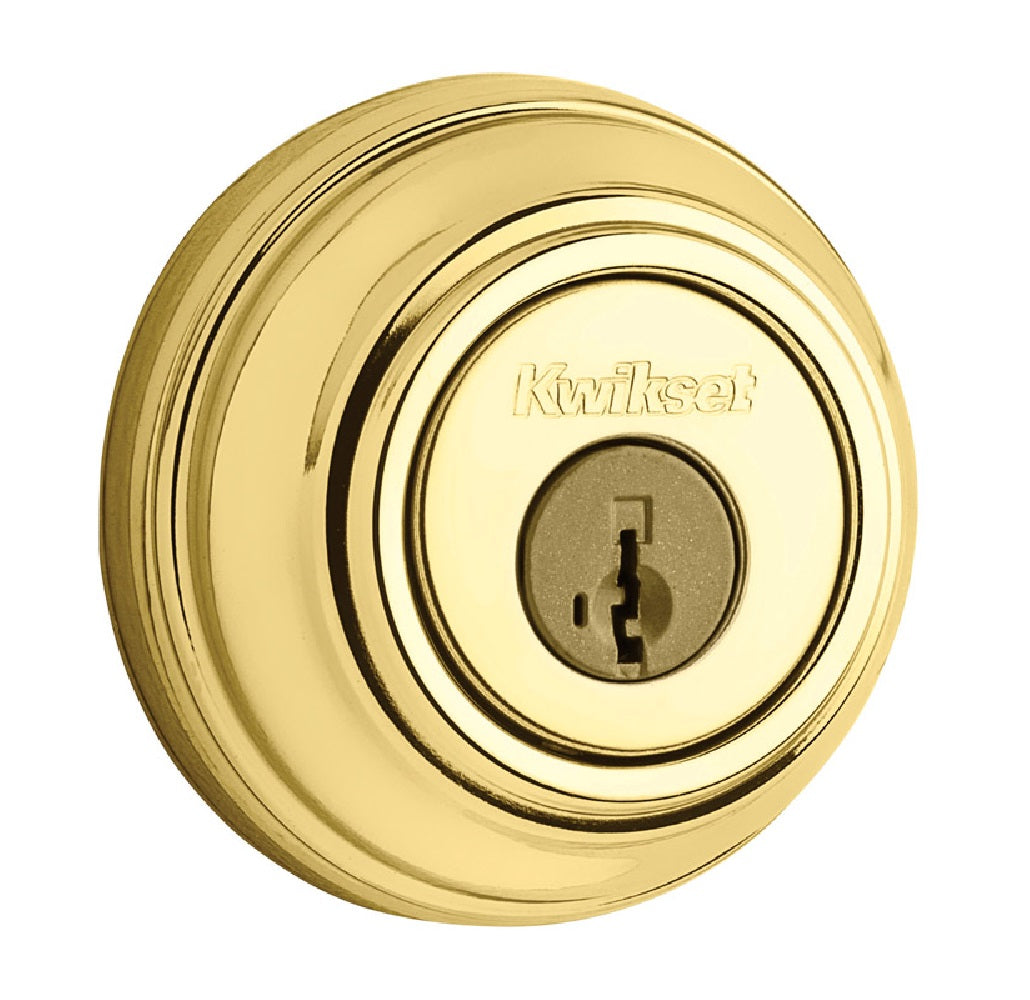 Kwikset 99800-120 Deadbolt, Polished Brass, Metal