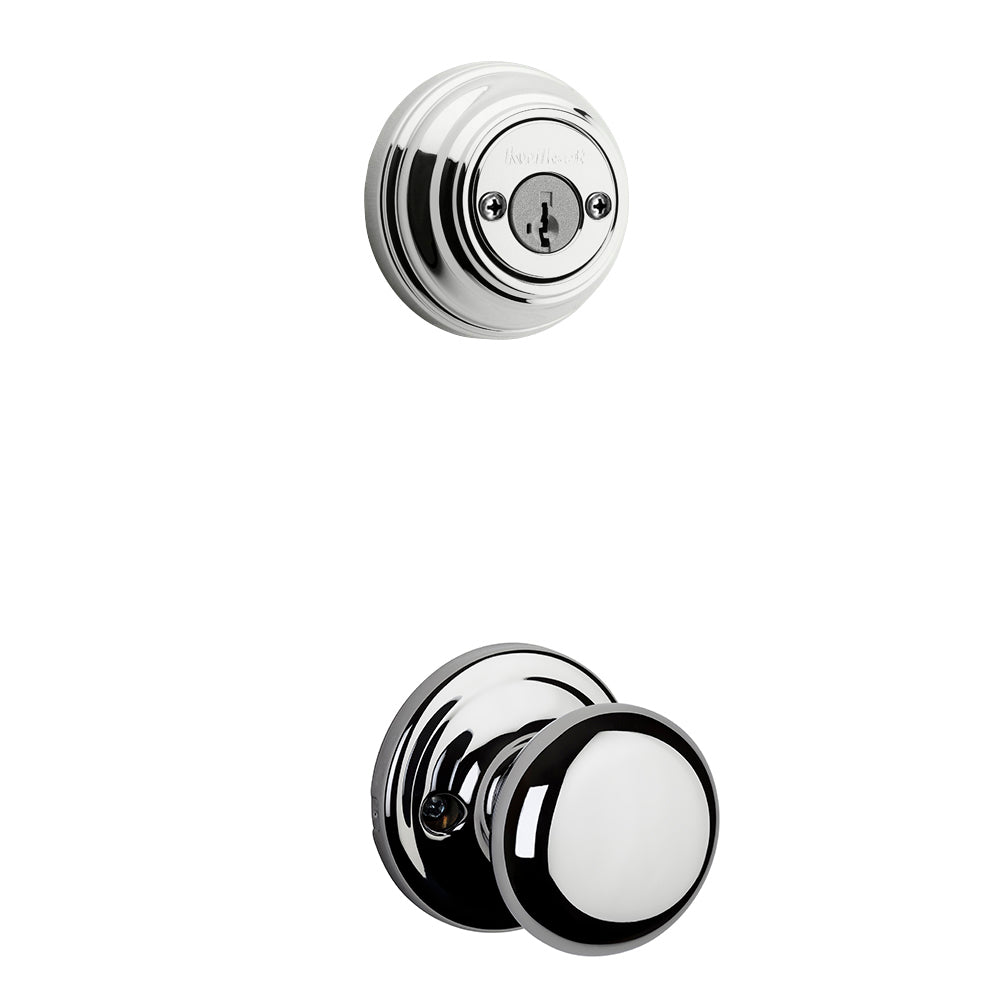 Kwikset 967H 26GC SMT Double Cylinder Handleset Inside Trim, Zinc, Polished Chrome