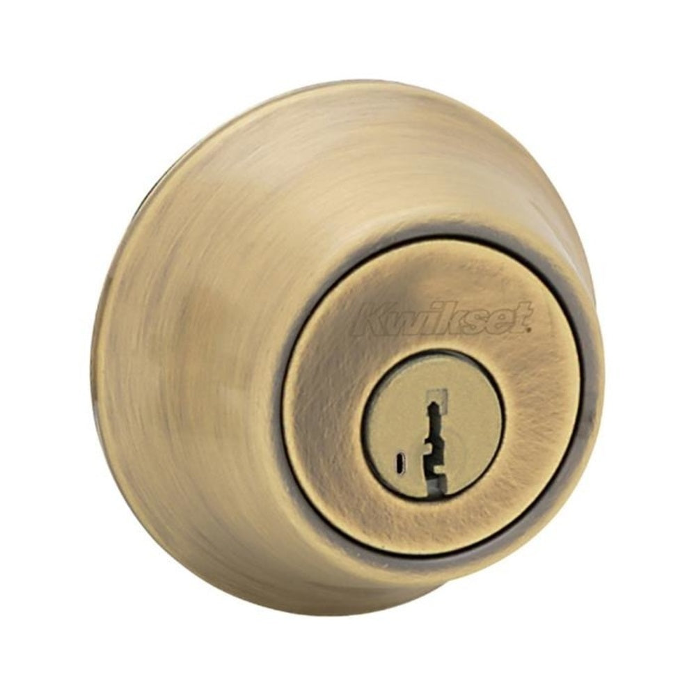 Kwikset 665-5-SMT Double Cylinder Deadbolt With SmartKey, Antique Brass