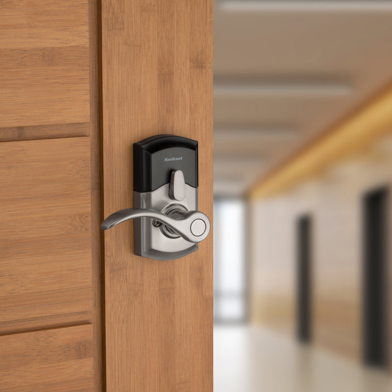 Kwikset 99550-002 SmartCode 955 Electronic Touch Pad Entry Lever, Satin Nickel
