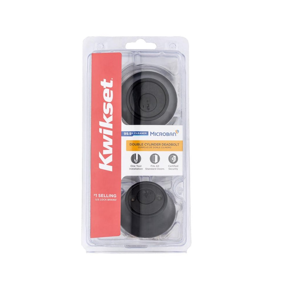Kwikset 96650-515 SmartKey Security Double Cylinder Deadbolt, Matte Black