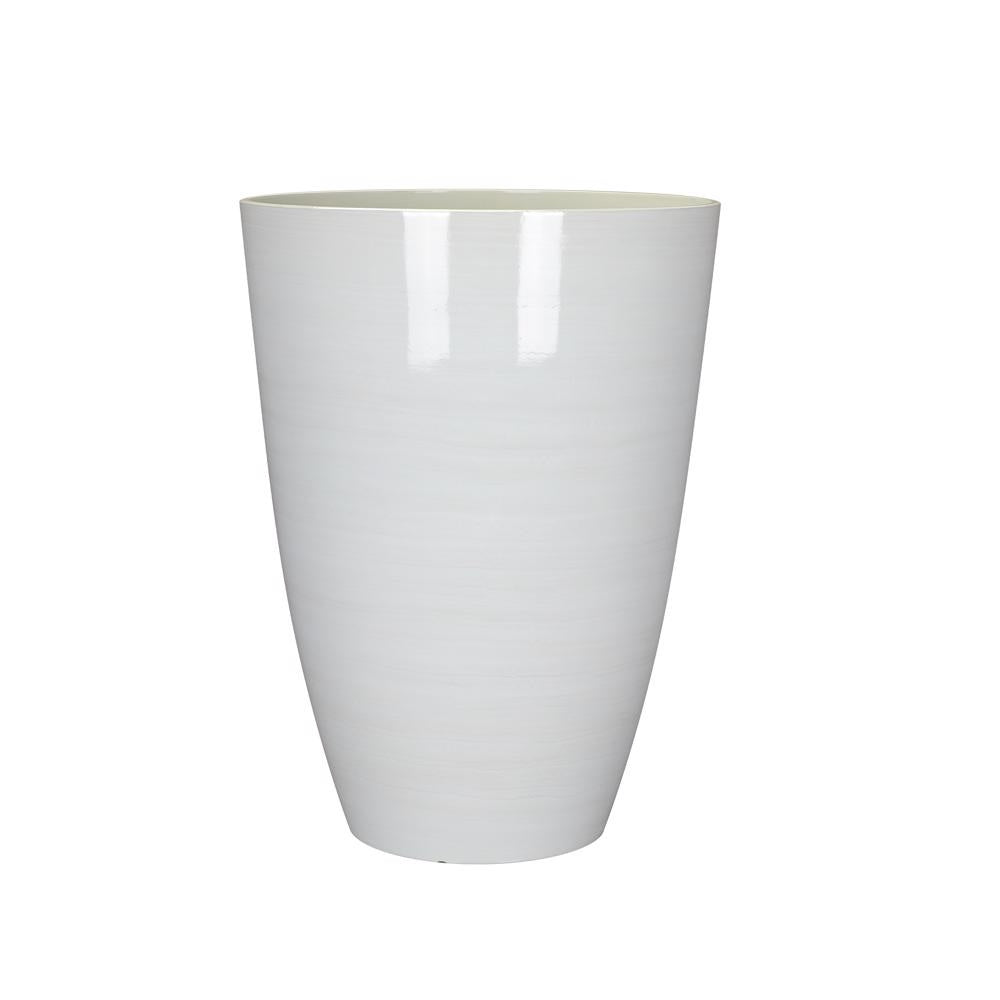 L&G Solutions PVD9016DWI Baja Round Planter, White, Polyresin