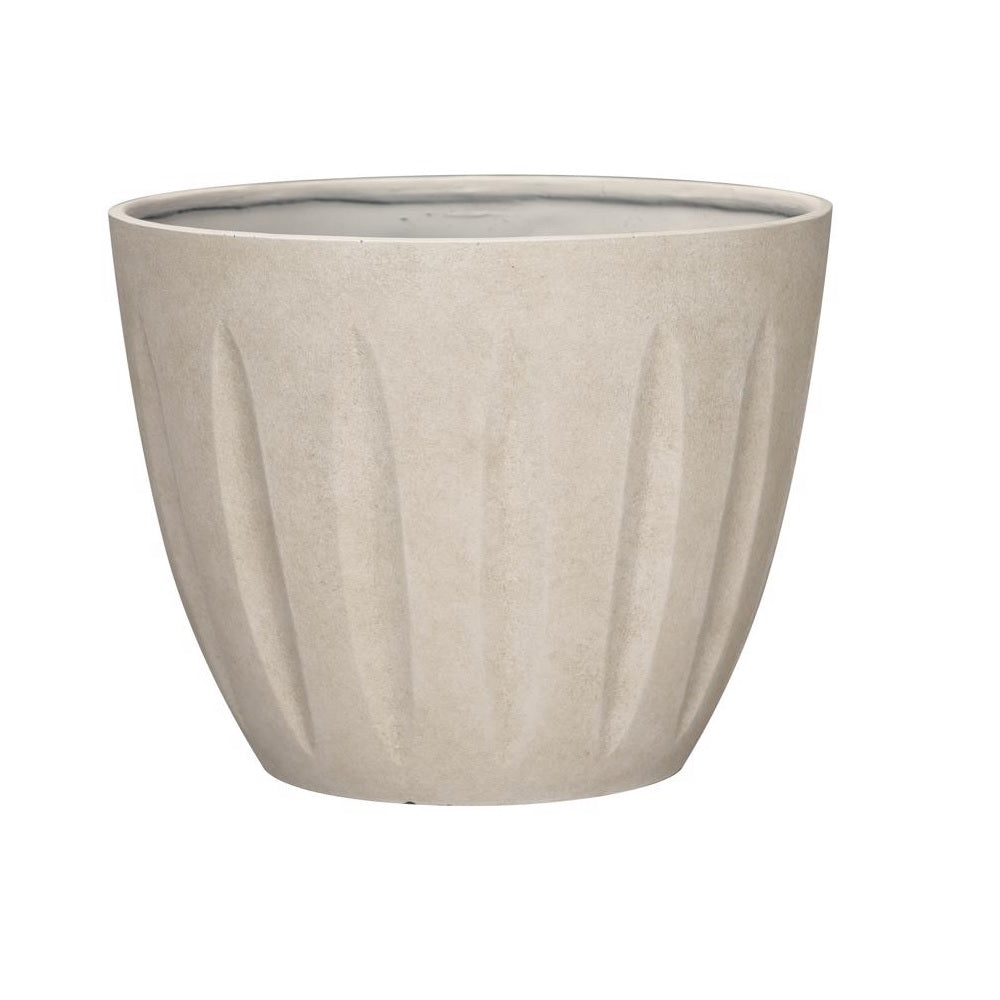 L&G Solutions PVI8016TSI Spritzer Round Planter, Sand, Polyresin