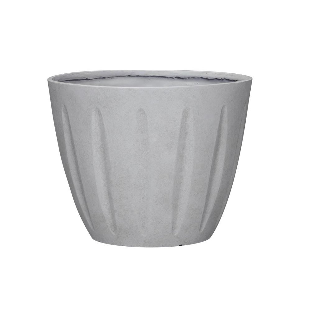 L&G Solutions PVI8012TWI Spritzer Round Planter, Stone, Polyresin