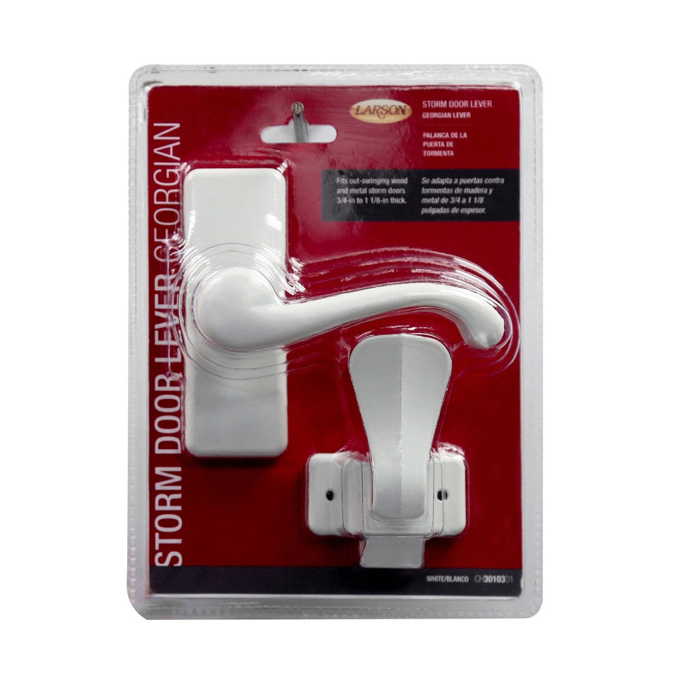 Larson CH3010301 Georgian Storm Door Lever Latches, White