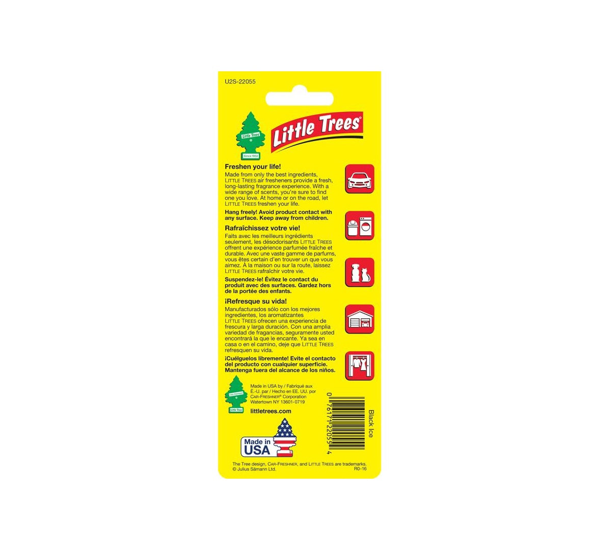 Little Trees U2S-22055 Scent Air Freshener, Black Ice, Solid