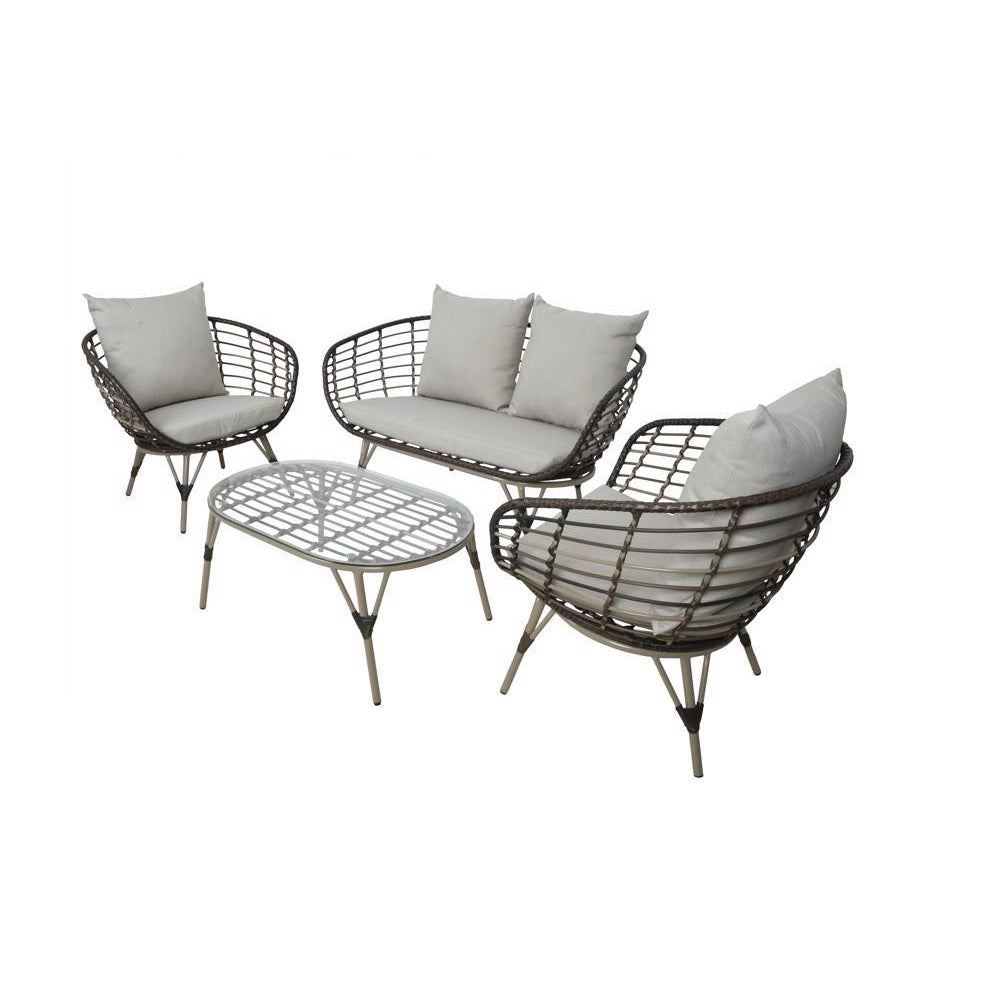 Living Accents 9982375 Southport Egg Loveseat Set, Beige
