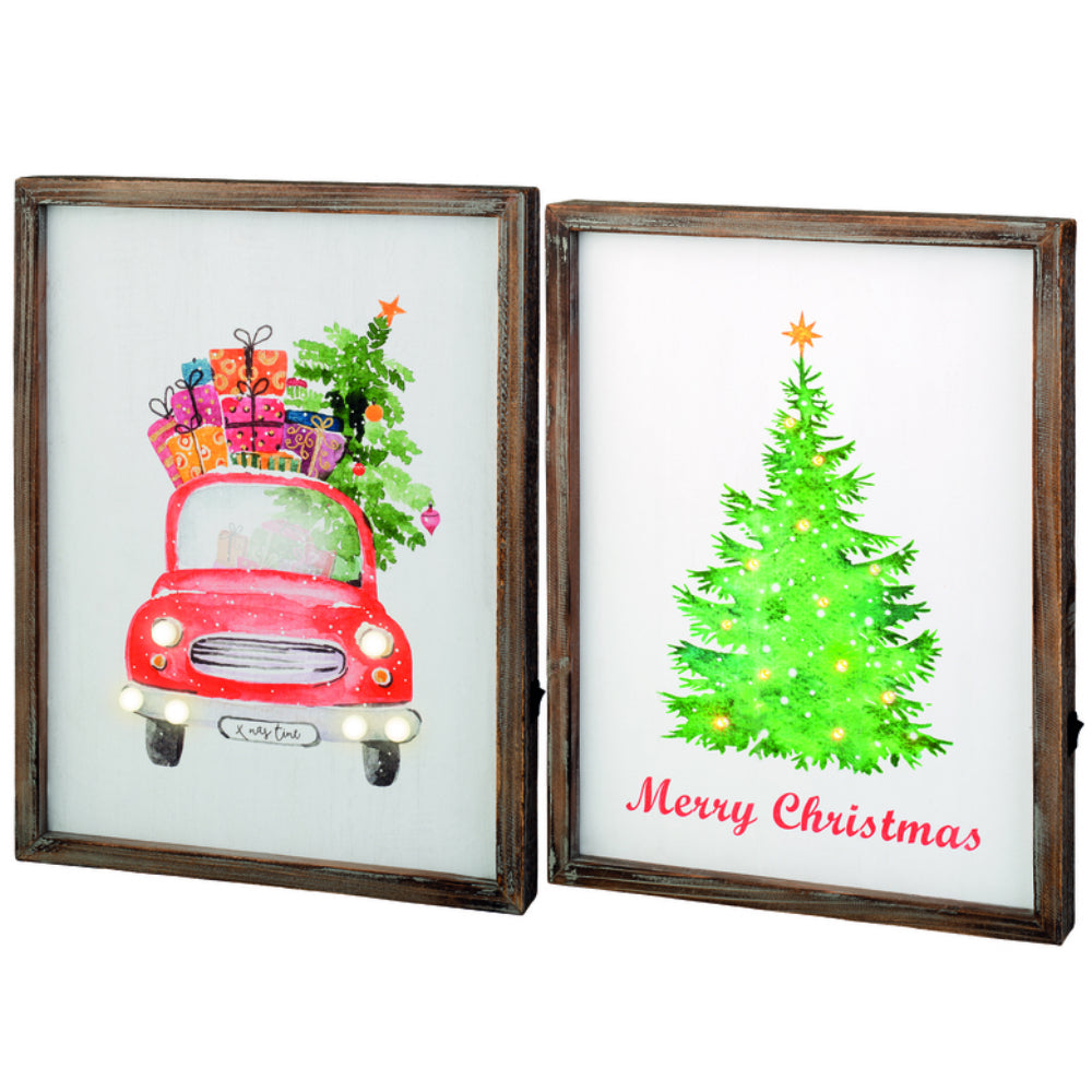 Lumineo 480439 Christmas LED Sign, Wood