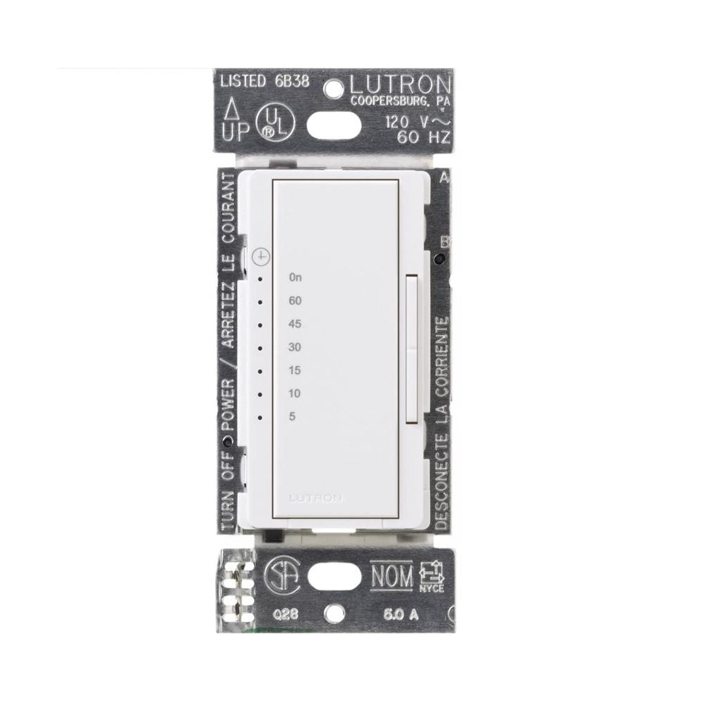 Lutron MA-T51MNH-WH Maestro Countdown Timer, 150 Watts, 120 Volt