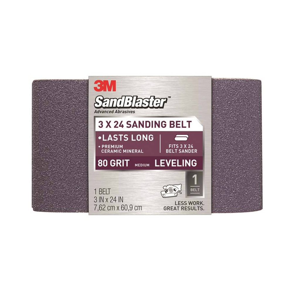 3M 9195NA Resin Bond Sanding Belt, Medium Grad, 80 Grit