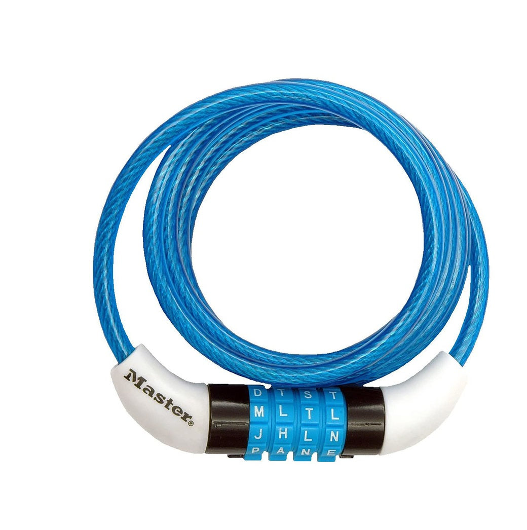 Master Lock 8152DASTWD 4-Dial Combination Locking Cable, Assorted Colors