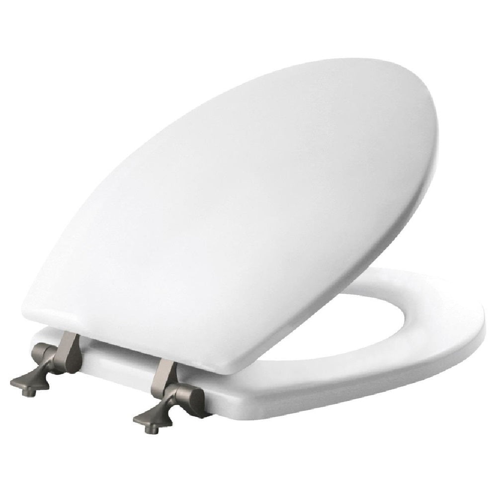 Mayfair 26NISL-000 Slow Close Round Toilet Seat, Molded Wood, White