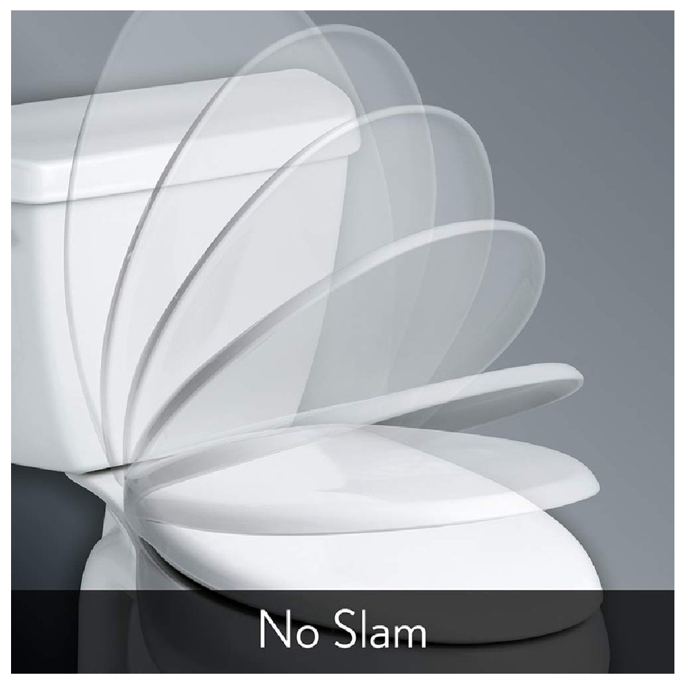 Mayfair 26NISL-000 Slow Close Round Toilet Seat, Molded Wood, White