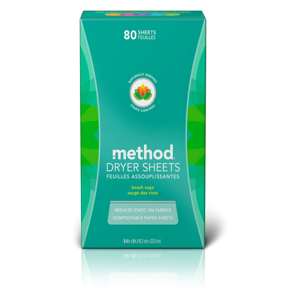 Method 16497 Dryer Sheets, Beach Sage, Pack of 80