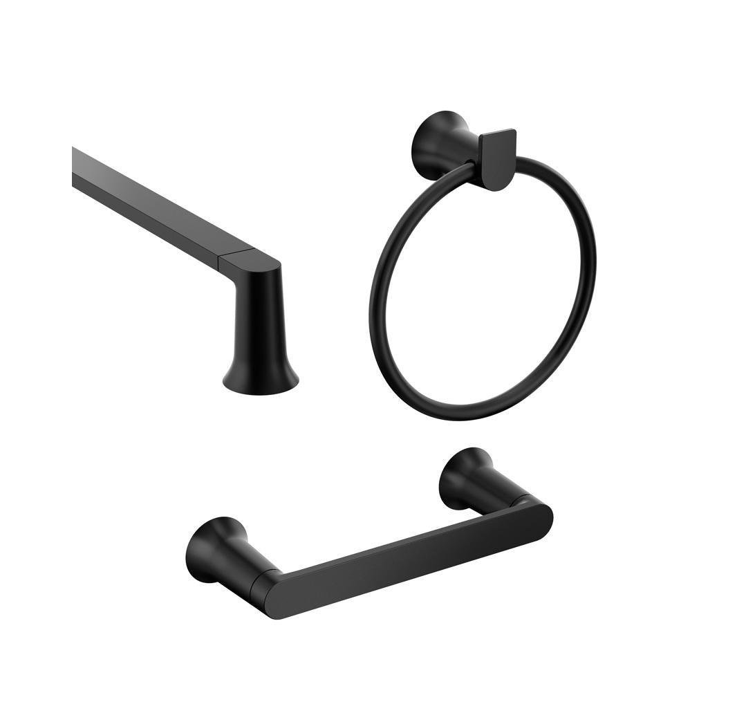 Moen BH3633BL Genta Bath Accessory Set, Matte Black
