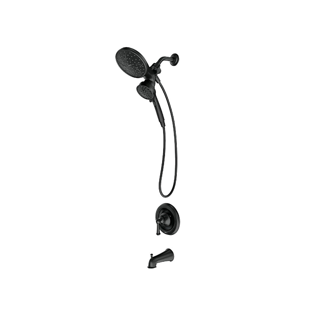 Moen 82611BL Brecklyn Series Tub and Shower Faucet, Matte, Black