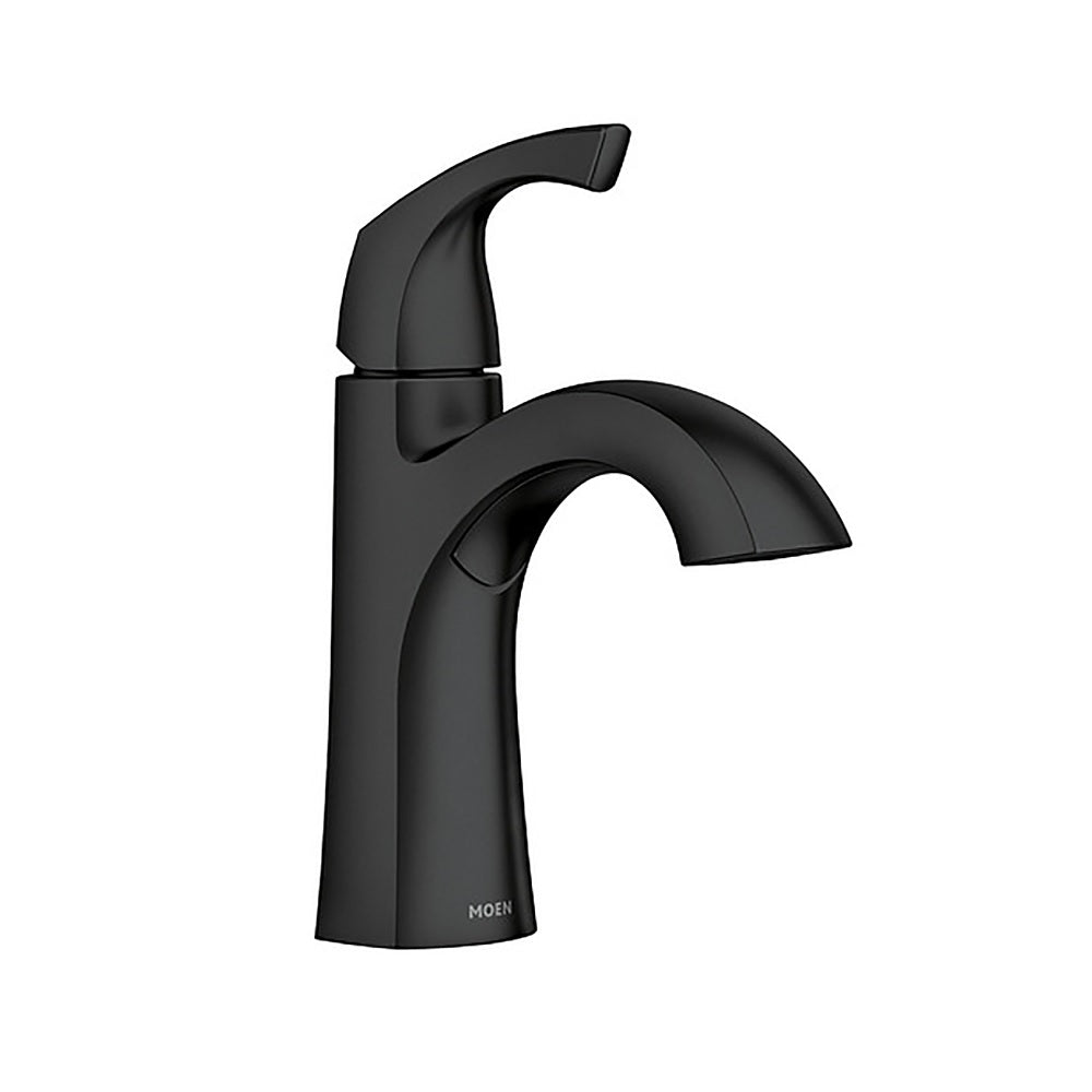 Moen 84505BL Lindor Single Handle High Arc Bathroom Faucet, Matte Black