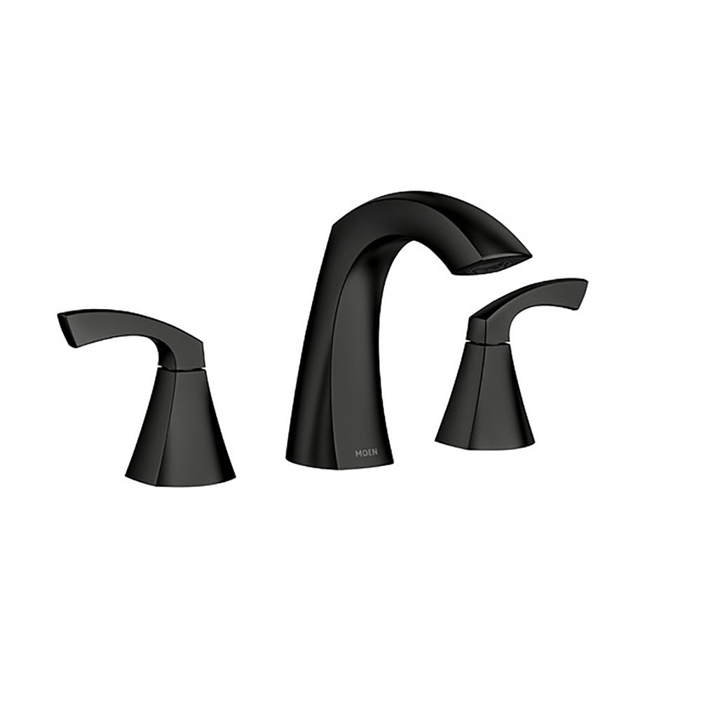 Moen 84504BL Lindor Two Handle High Arc Bathroom Faucet, Matte Black