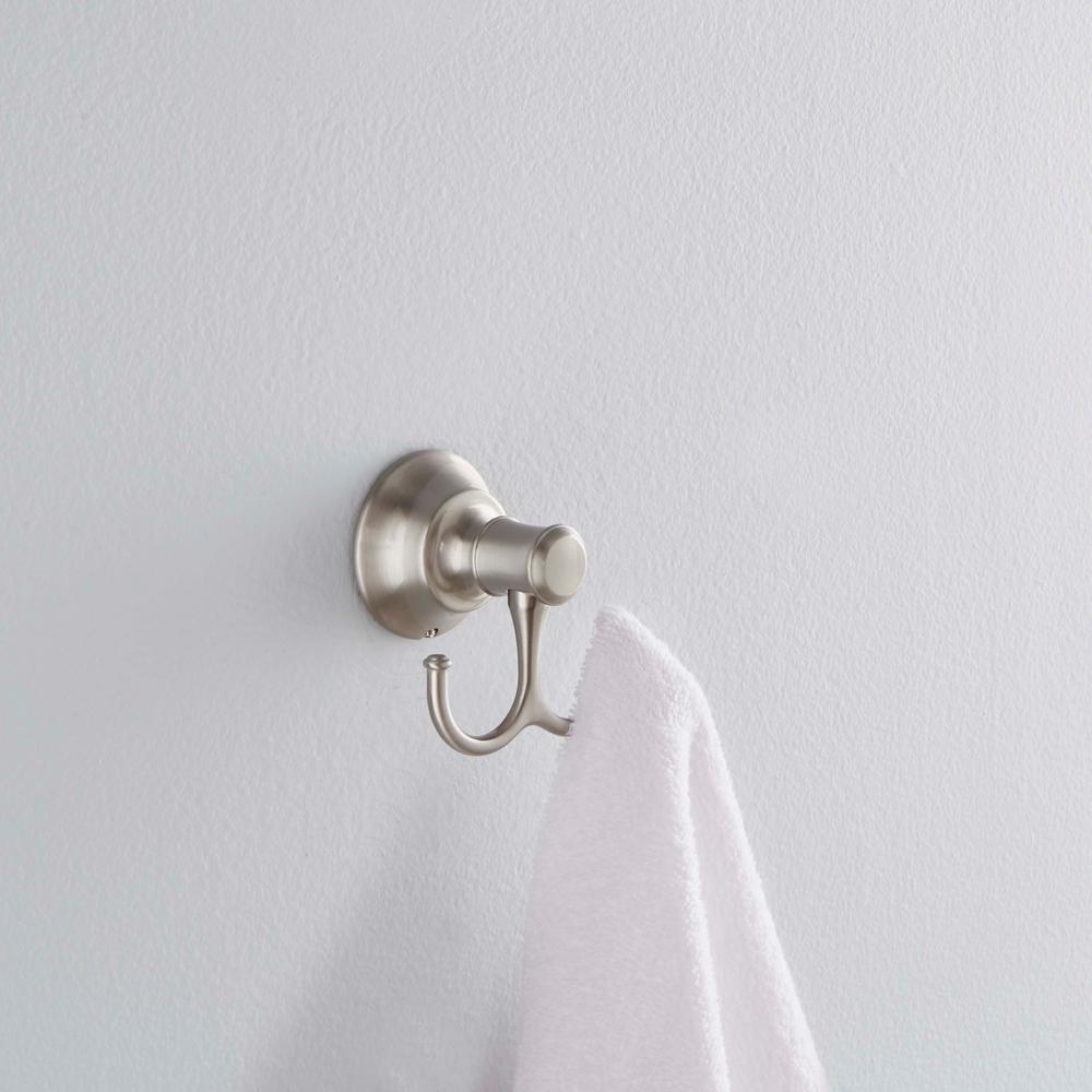Moen DN7903BN Ashville Double Robe Hook, Brushed Nickel