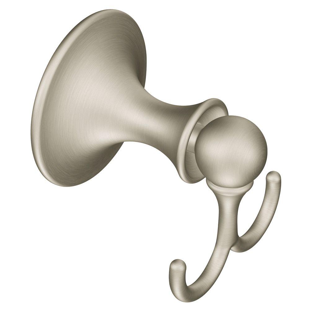Moen DN7703BN Lounge Double Robe Hook, Brushed Nickel