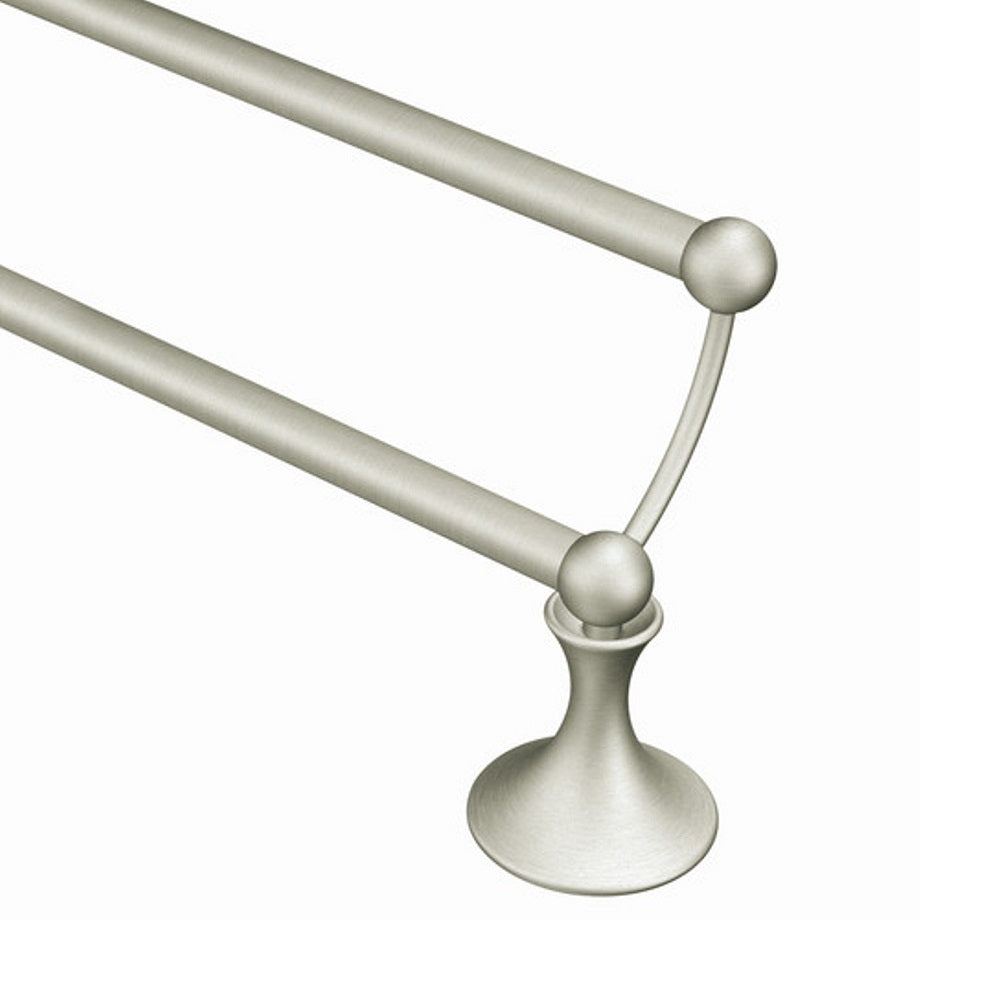 Moen DN7722BN Lounge Double Towel Bar, 24", Brushed Nickel