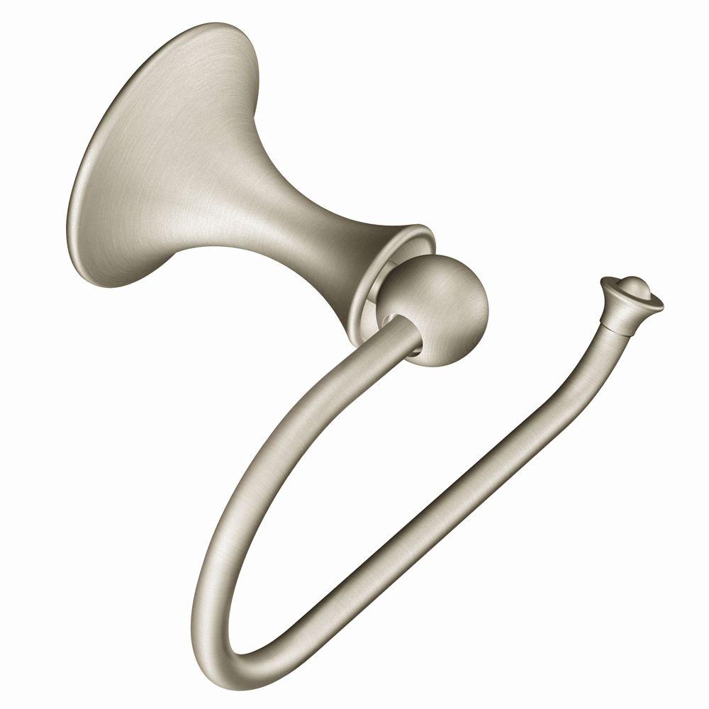 Moen DN7708BN Lounge European Single Post Toilet Paper Holder, Brushed Nickel